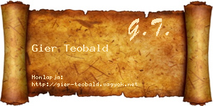 Gier Teobald névjegykártya